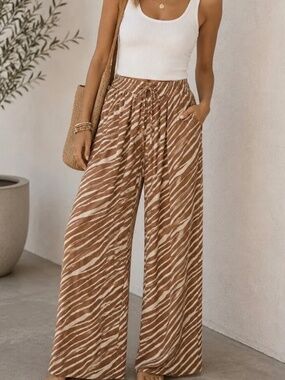 A New Day Zebra Print Wide Leg Pants